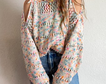 Freya Summer Sweater pullover knitting pattern