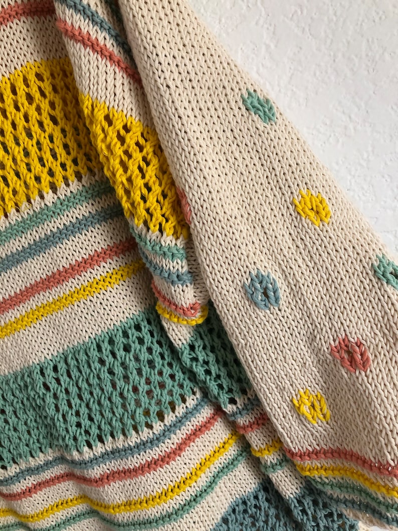 Summer daisy cotton pullover sweater knitting pattern image 5