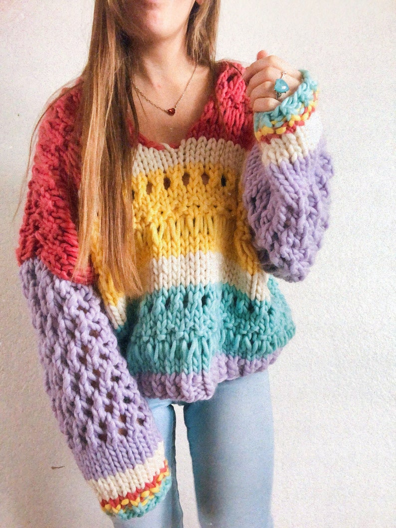 Sunshine seeker pullover oversized sweater knitting pattern image 1