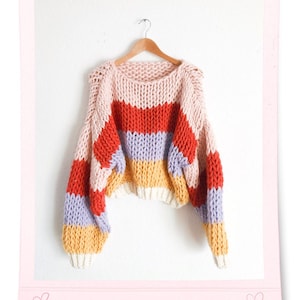 Cropped Striped Winter Sweater knitting pattern image 5