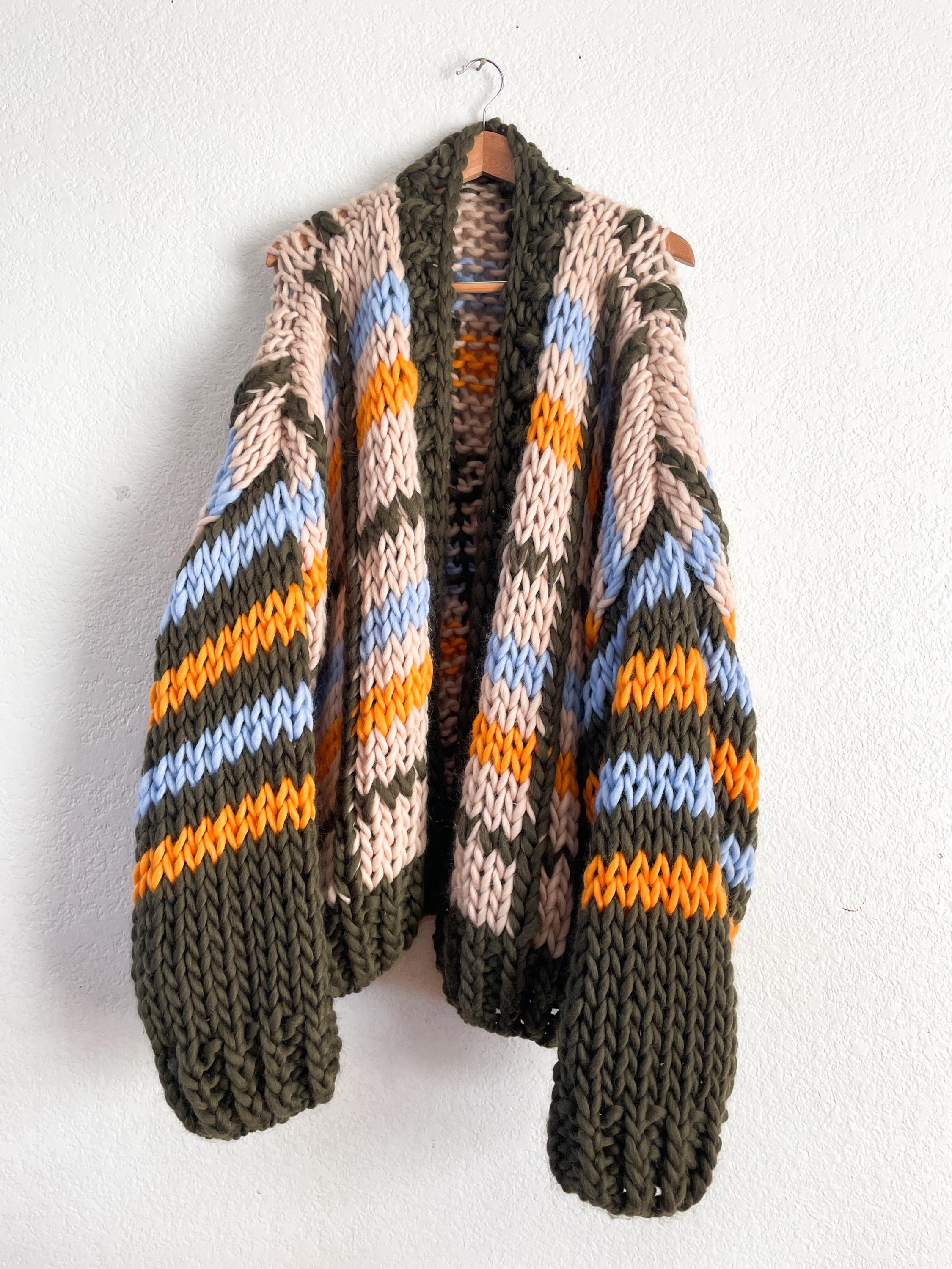 Flynn Plaid Chunky Cardigan Knitting Pattern - Etsy