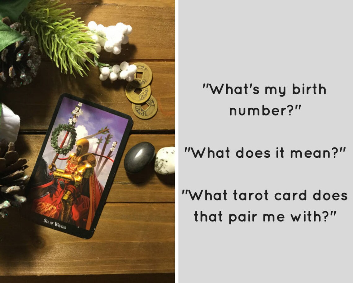 Birth Tarot Card and Number Reading Psychic Divination and Etsy