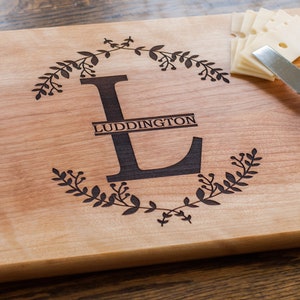 Personalized Charcuterie Board, Laser Engraved Last Name. 16x11. Christmas, Graduation, Wedding, Birthday, House Warming gift.