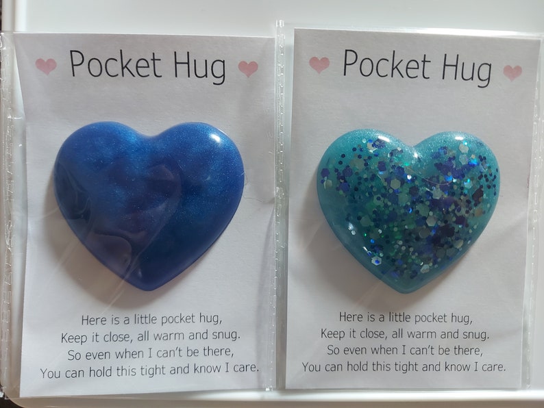 Pocket Hugs Resin Gift Heart Gift Resin Pocket Hug Etsy UK