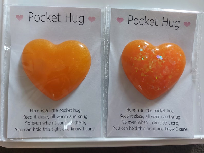 Pocket Hugs Resin Gift Heart Gift Resin Pocket Hug Etsy UK