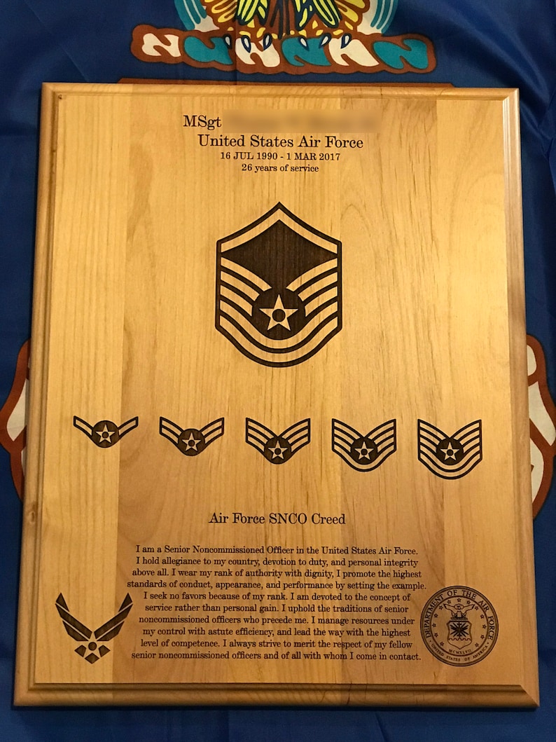 Air Force Retirement Plaque USAF Customized and Laser Etsy