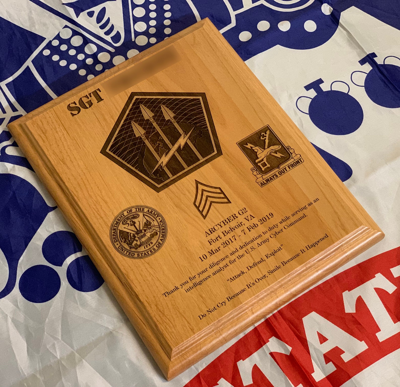 Army PCS/ETS Plaque USA Customized and Laser Engraved Etsy