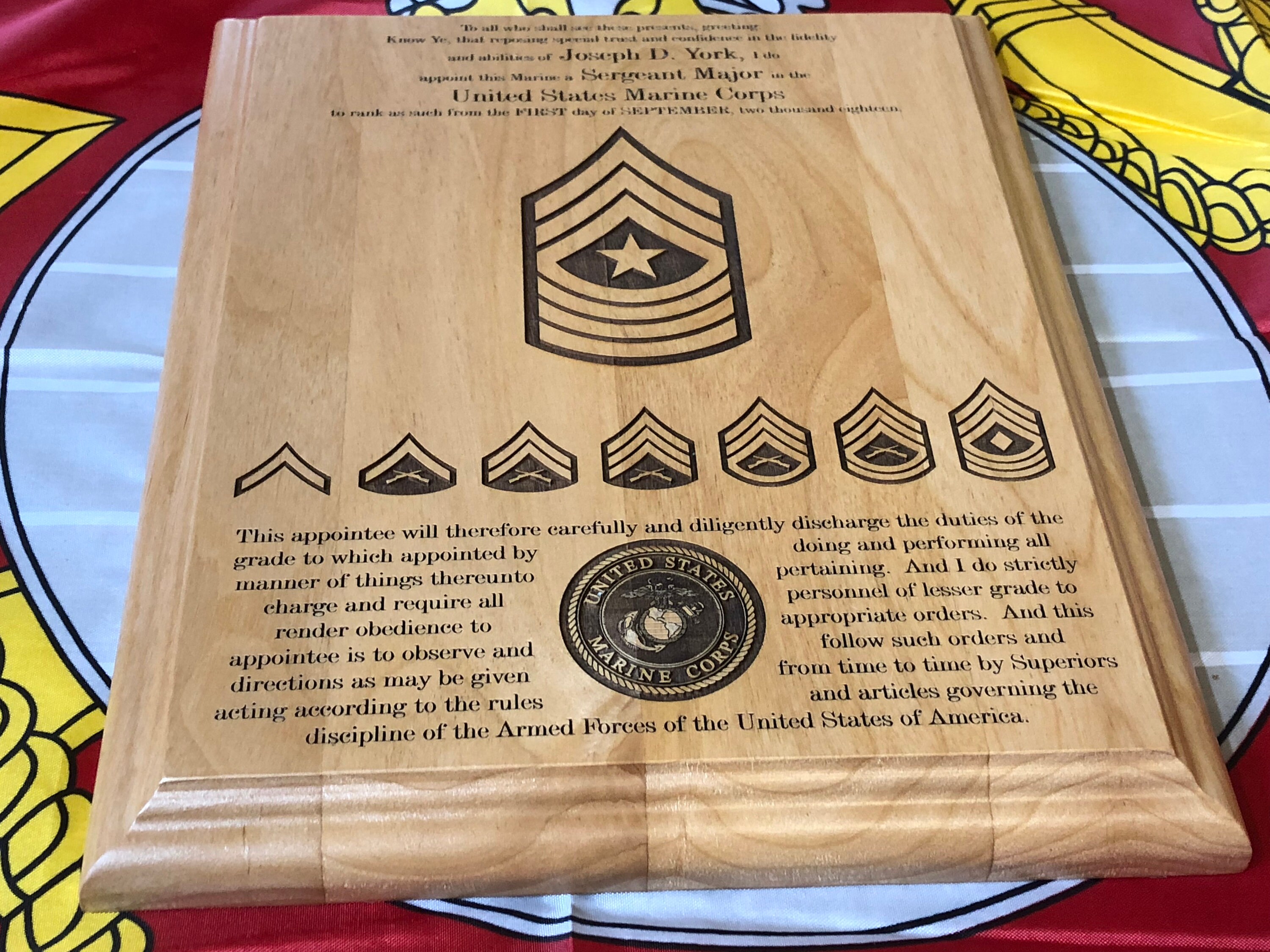 Marine Corps Staff NCO Promotion Plaque USMC Customized Etsy