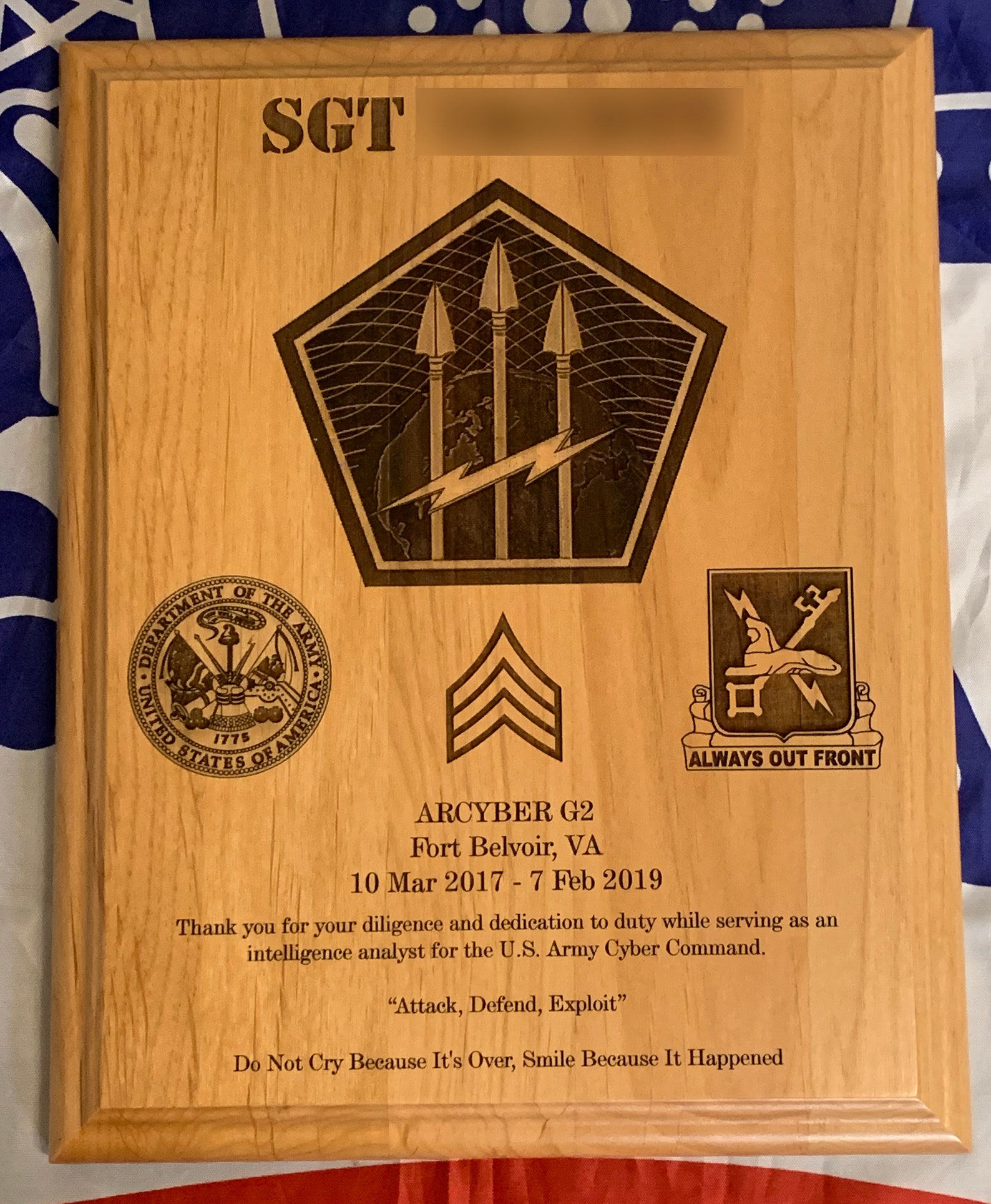 Army PCS/ETS Plaque USA Customized and Laser Engraved Etsy