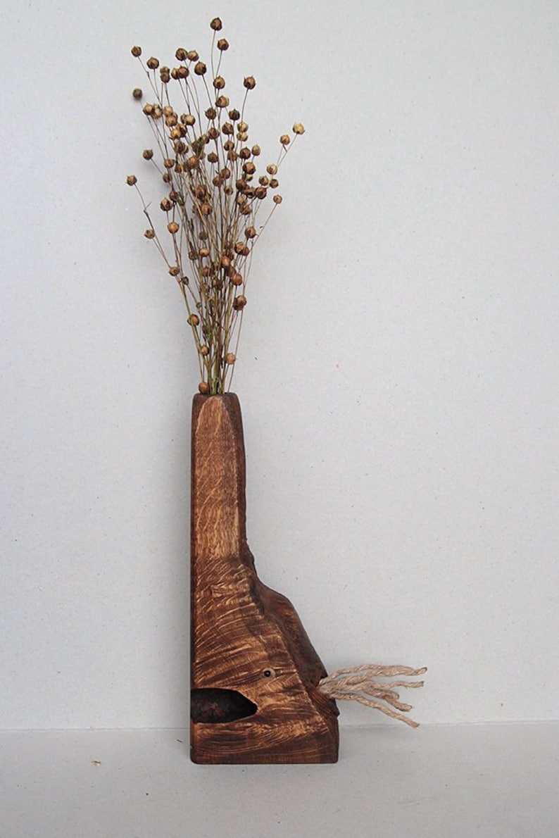 Wooden Vase Rustic Home Decor Test Tube Bud Long Fish Flower Etsy