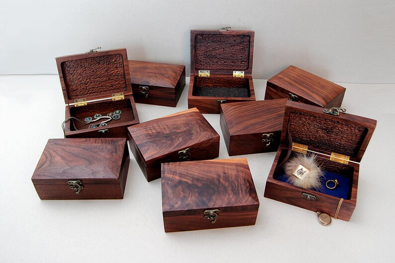 Wooden Memory Box. Unique Handmade Keepsake Boxes Set. Memory Etsy