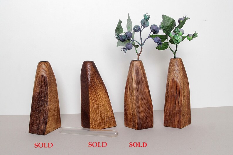 Wooden Flower Vase Rustic Wedding Table Centerpiece Nature Etsy