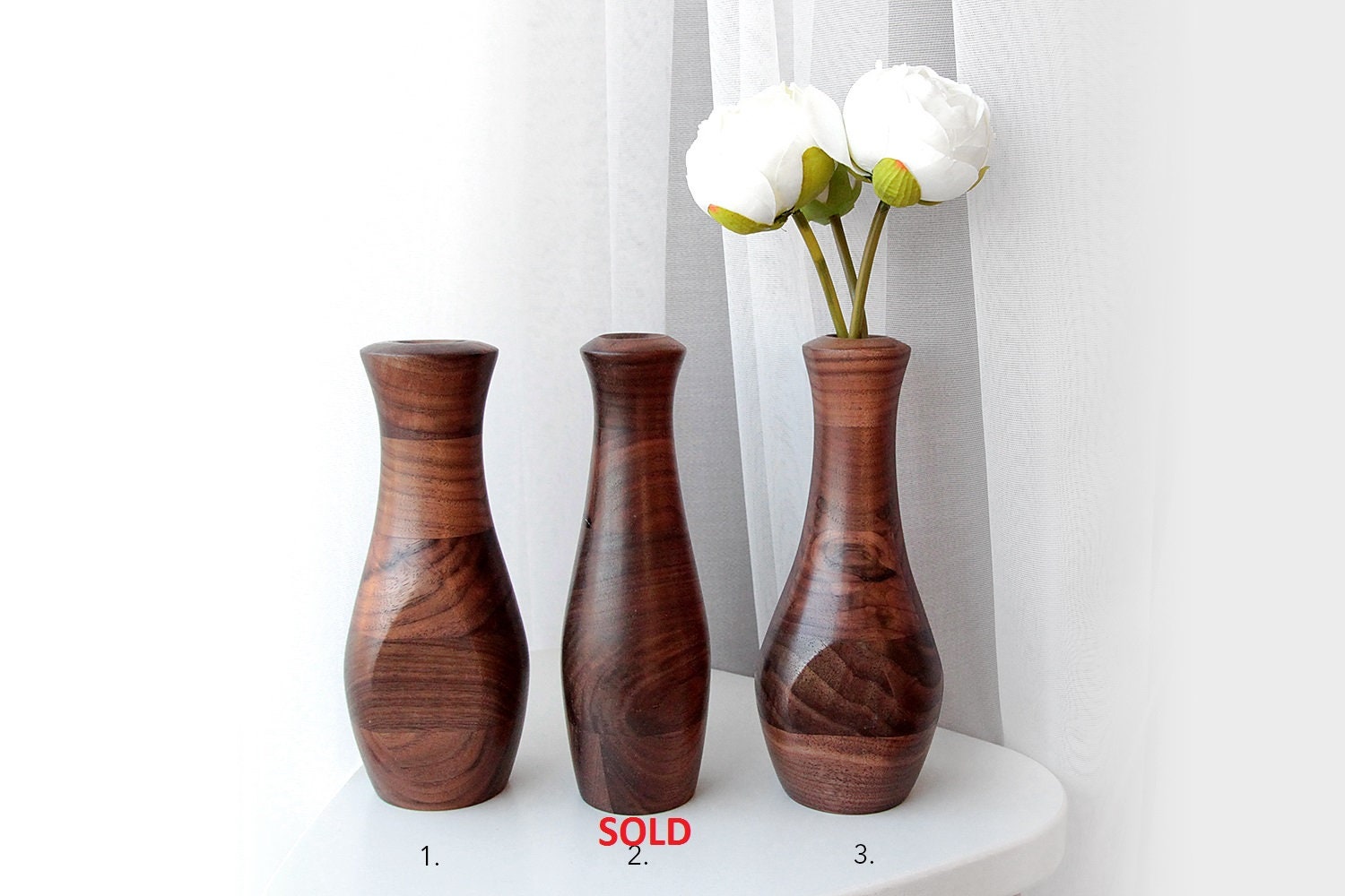 Wooden flower vase rustic one stem wedding table centerpiece Etsy