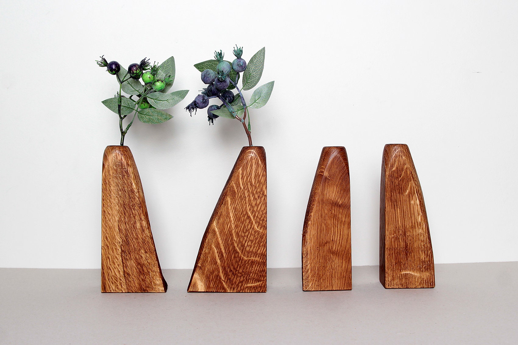 Wooden flower vase rustic wedding table centerpiece nature Etsy