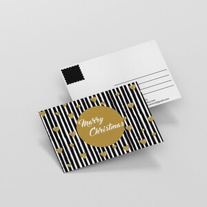 Buon natale - oro e nero Post Card - pronti per la stampa 4 x 6