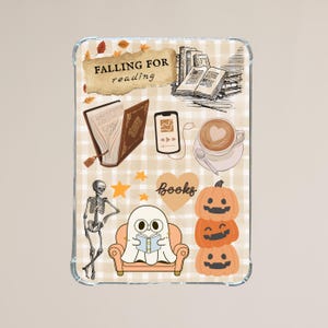 Fall Halloween Kindle Insert: Pumpkin Coffee, Bookish Decor (PDF Download for Clear Case)