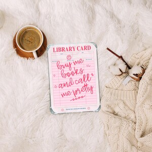 Kindle Inset Library Card Pink Library Card Kindle Insert: Bookish E-reader Decor (digital ...