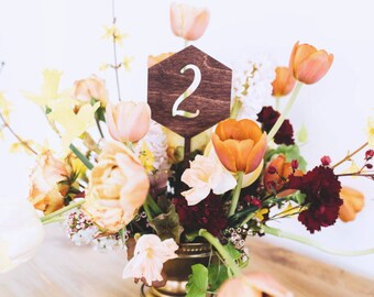 Honeycomb Centerpiece Table Numbers Set of 5