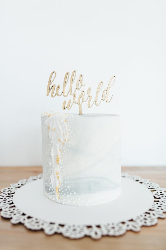 Hello World Cake Topper Baby Cake Topper Cake Topper for Kids