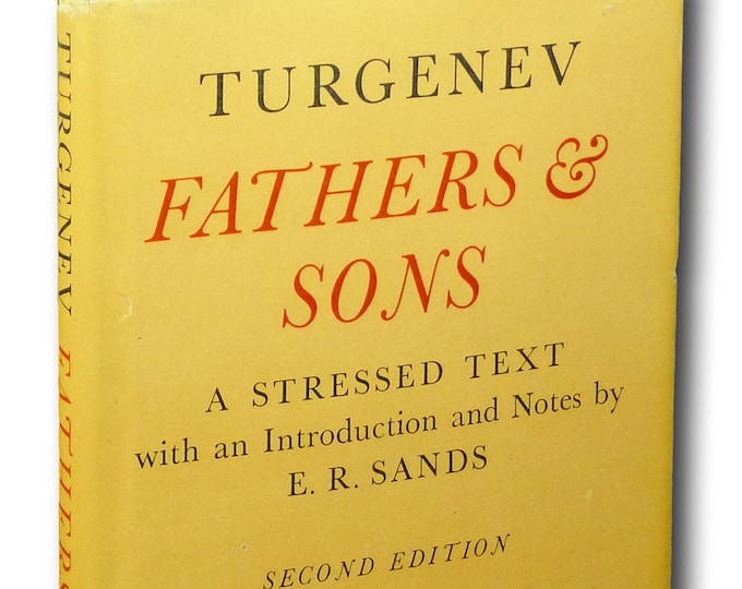 Fathers & Sons: A Stressed Text with Introduction and Notes by E.R. Sands 1965 Turgenev Hardcover HC w/ Dust Jacket DJ