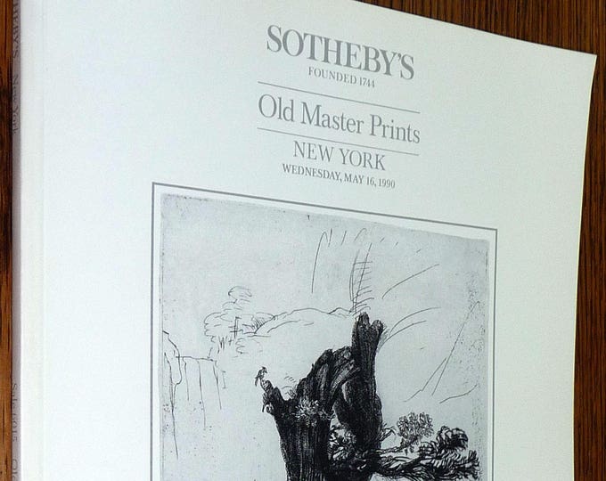 Sotheby's Old Master Prints Wednesday, May 16, 1990 Auction Catalog Art New York, NY