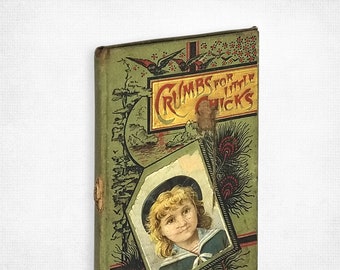 Antique Children's Book: Crumbs for Little Chicks by Mrs. R. M. Wilbur Hardcover 1885 American Baptist Publication Society