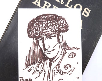 Barnaby Conrad Original Sketch + his copy of Carlos Arruza Bullfighting Book