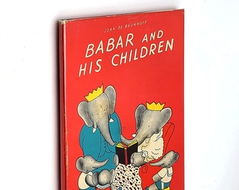 Babar et ses enfants 1938 Jean de Brunhoff ~ premier numéro de Jaquette