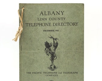 Albany & Linn County Telephone Directory 1942 Brownsville Jefferson Scio Halsey Oregon