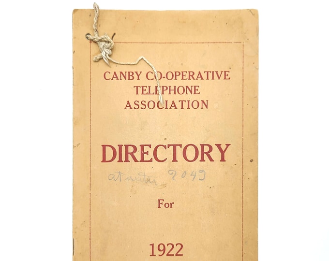 Canby Co-Operative Telephone Association Directory for 1922