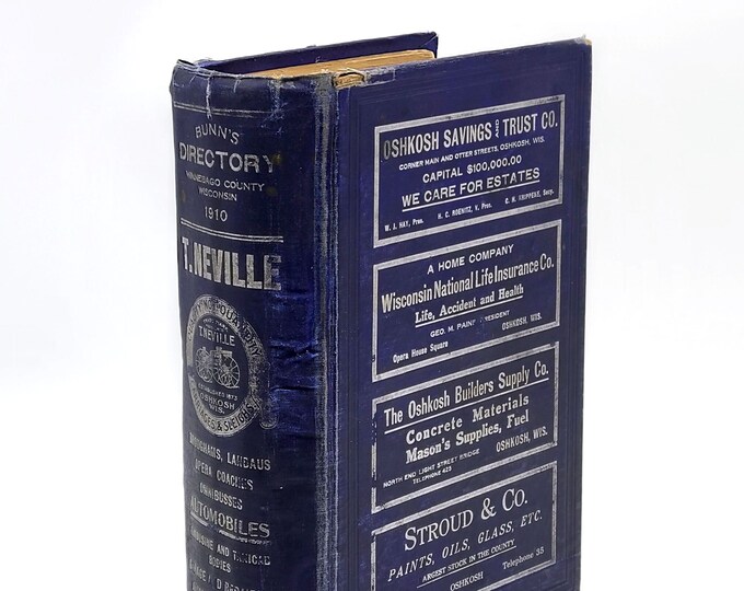 Bunn's 1910 City Directory of Winnebago County, Wisconsin, incl. Oshkosh, Neenah, Menasha, Omro, Winneconne + other villages