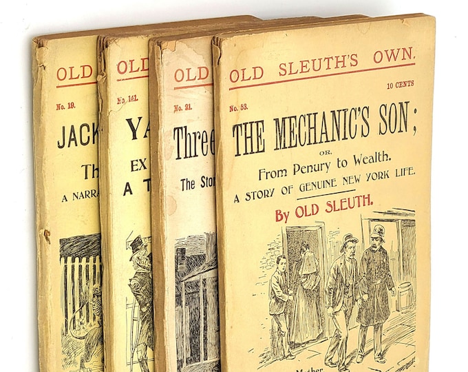 Lot of 4 Old Sleuth's Own Pulp Fiction 1900-1910 Detective Stories ~ J.S Ogilvie Publishing