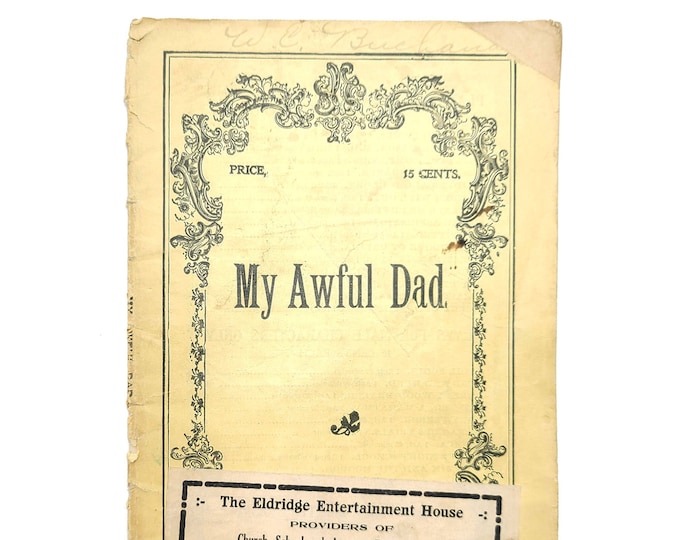 My Awful Dad: A Comedy in Three Acts CHARLES MATHEWS 1890s Theater Play