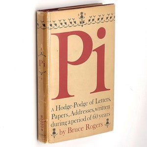 Pi: Uma mistura de cartas, papéis e endereços de 1953 com cartão de Natal assinado por BRUCE ROGERS da October House para o escultor John Angel