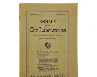 Annals of the Clin Laboratories- Scientific Review of Therapeutic Novelties (No. 3, April-June 1921) Medical Gonorrhea Treatment Colloidal