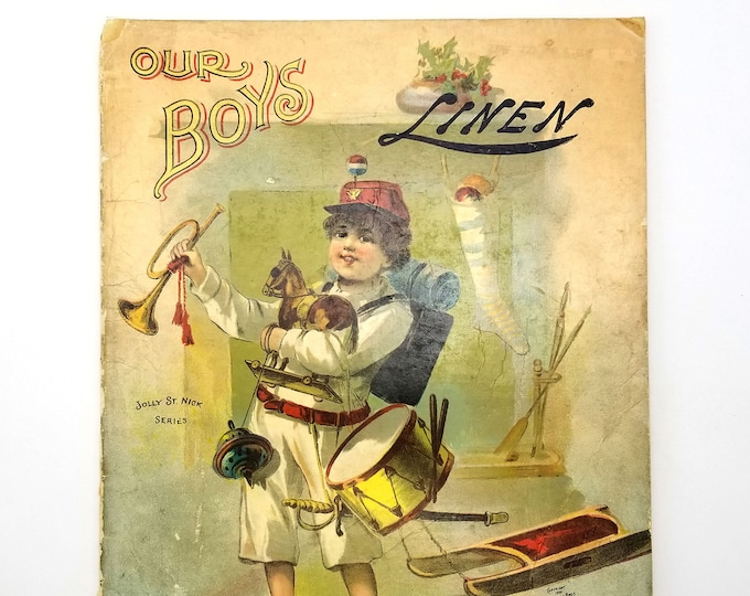 Antique Children's Book: Our Boys and Girls [Jolly St. Nick Series] McLoughlin Brothers Linen Ca. 1900