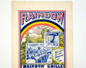 Antique Sheet Music: Rainbow Tango, Rainbow Grille (Grill) Portland, Oregon 1913/1914 by Frank Marion LGBT Culture - Theodore Kruse