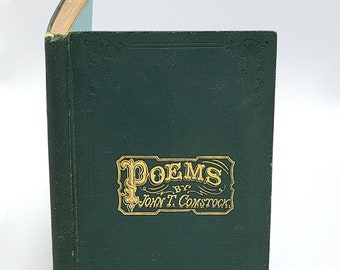 Poems 1874 John T Comstock, Underground Railroad Operator SIGNED Rollin, Lenawee County, Michigan ~ Minnehaha Creek ~ Civil War dead