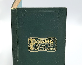 Poems 1874 John T Comstock, Underground Railroad Operator SIGNED Rollin, Lenawee County, Michigan ~ Minnehaha Creek ~ Civil War dead