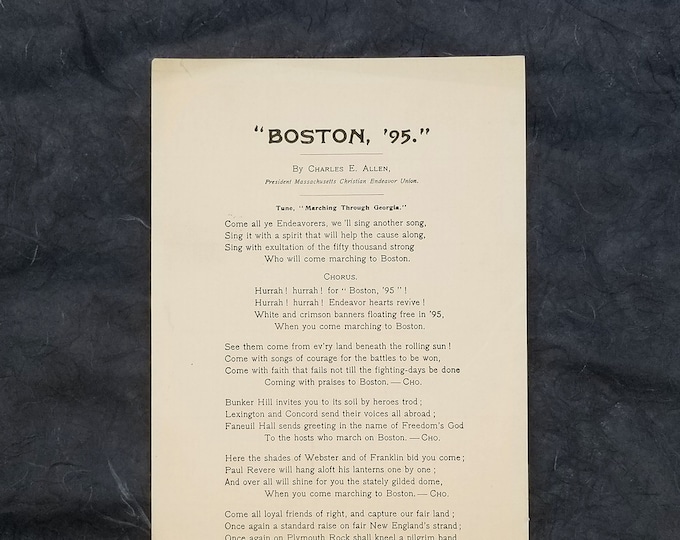 Boston '95 Hymn by Charles E. Allen 1895 Massachusetts Christian Endeavor Union ~ International Convention