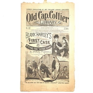 Old Cap Collier Library Blank Harley&#39;s First Case ANTHONY PASCHALL MORRIS ~ Pulp Mystery ~ Chicago World&#39;s Fair 1893