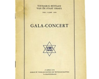 Tienjarig Bestaan Van de Staat Israel Gala-Concert aangeboden door De Nederlandse Zionistenbond 27 April 1958  ~ Zionism Holland/Netherlands