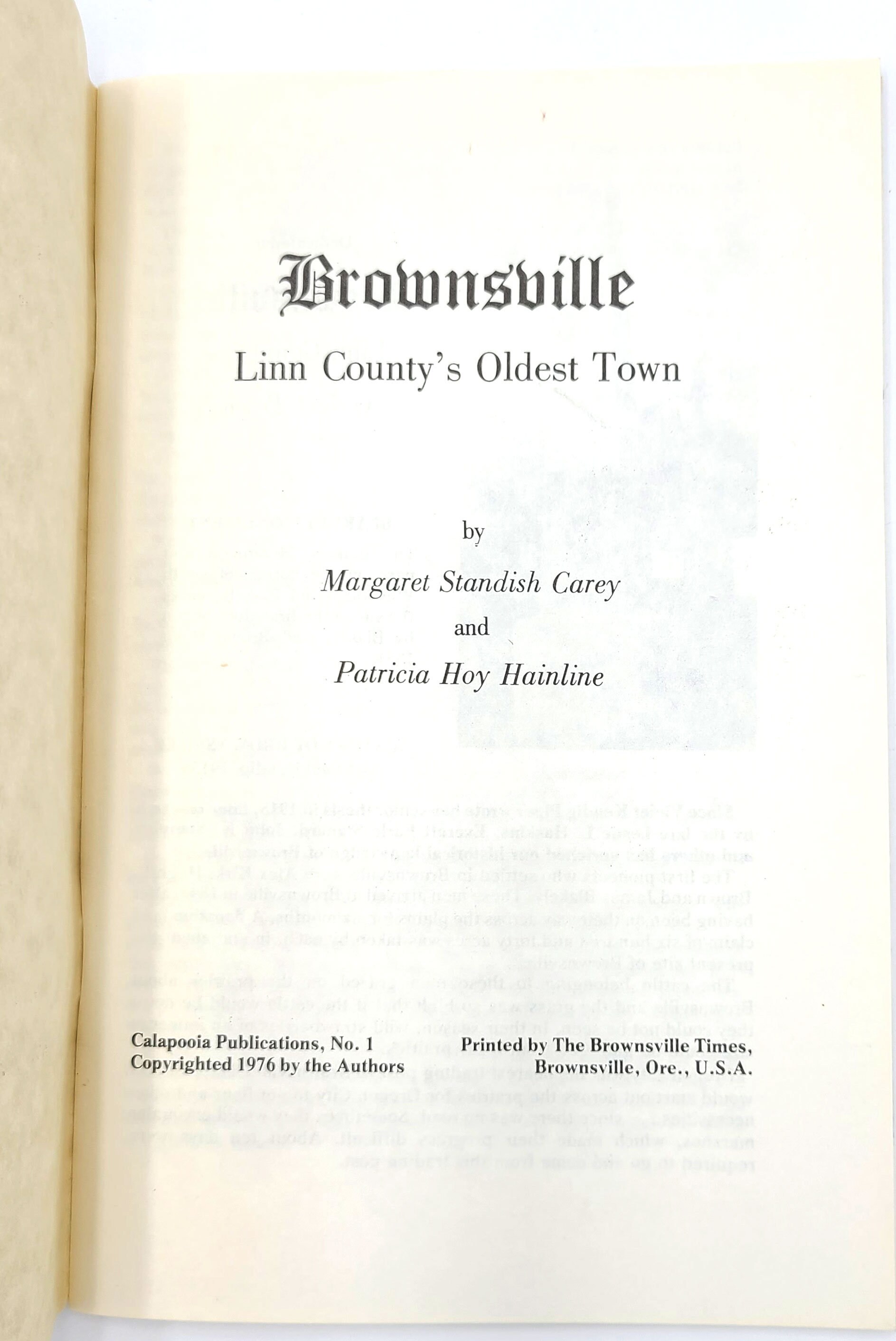 Brownsville: Linn County's Oldest Town Oregon History Calapooia Indians ...