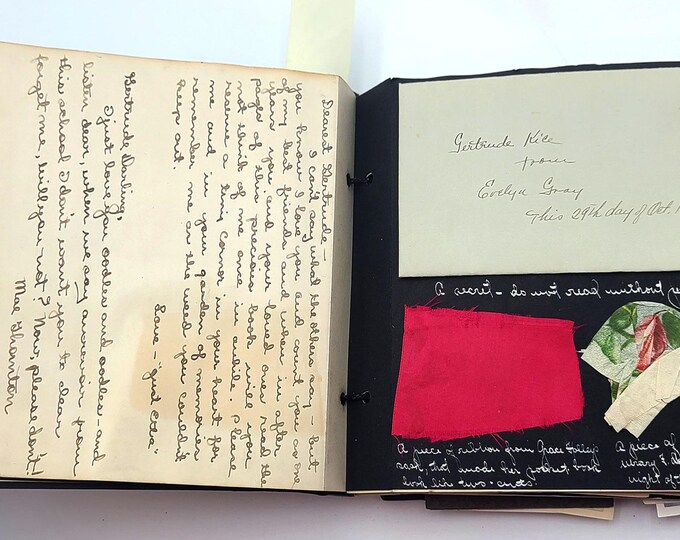 Young woman's scrapbook ~ Virginia Intermont College (Bristol) 1919-1920 ~Antique ~ Girls School ~ lots of photos, ephemera + locks of hair