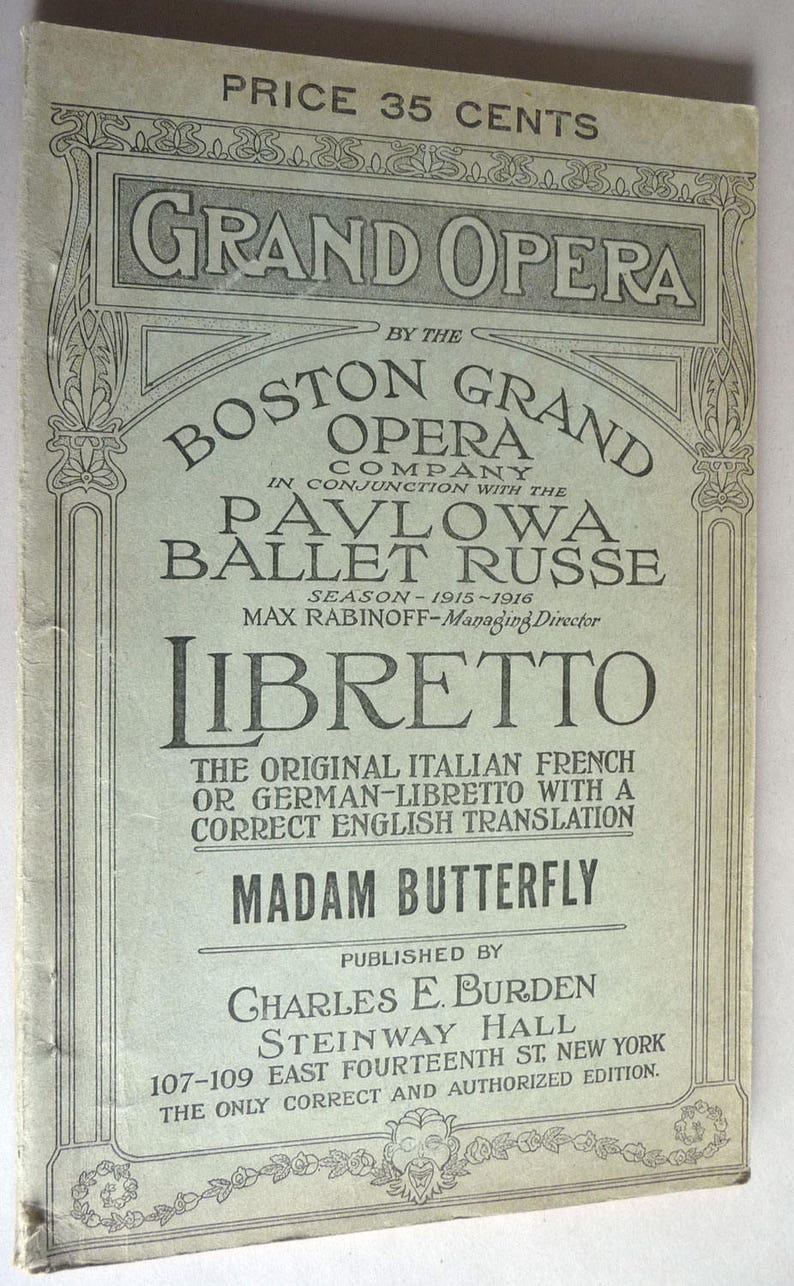 Madame Butterfly Book