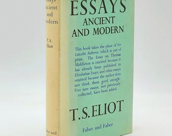 Essays Ancient & Modern 1936 T. S. Eliot ~ First Edition