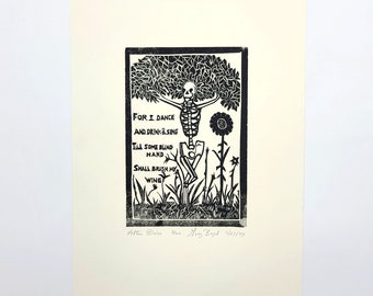 Greg Boyd SIGNED/NUMBERED Art Print 1994 ~ William Blake quote ~ dancing skeleton