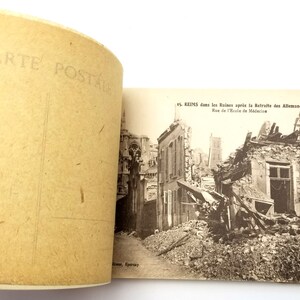 1919 Booklet of 12 Postcards WWI War Ruins of Reims, Marne, France World War I image 2