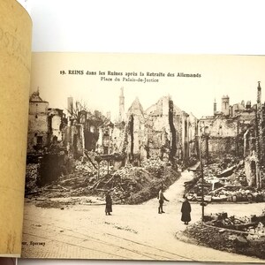 1919 Booklet of 12 Postcards WWI War Ruins of Reims, Marne, France World War I image 3