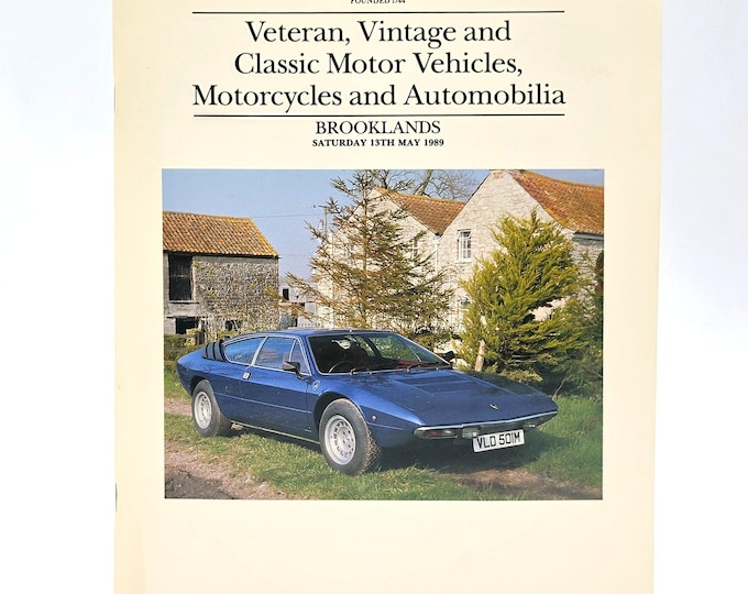 Sotheby's London ~ British Veteran, Vintage and Classic Motor Vehicles, Motorcycles and Automobilia 1989 Brooklands car auction catalog